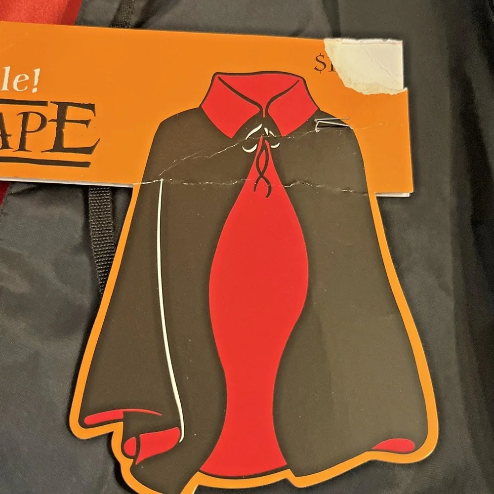 1987 Hallmark Vampire Halloween Dracula Cape Costume Reversible Satin Vitg H19